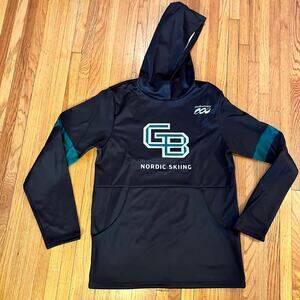 Podium Wear Hoodie Adult Small Nordic Ski Green Bay Black Sweatshirt